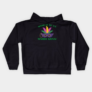 Mask It Up at Mardi Gras 2021 Carnival Kids Hoodie